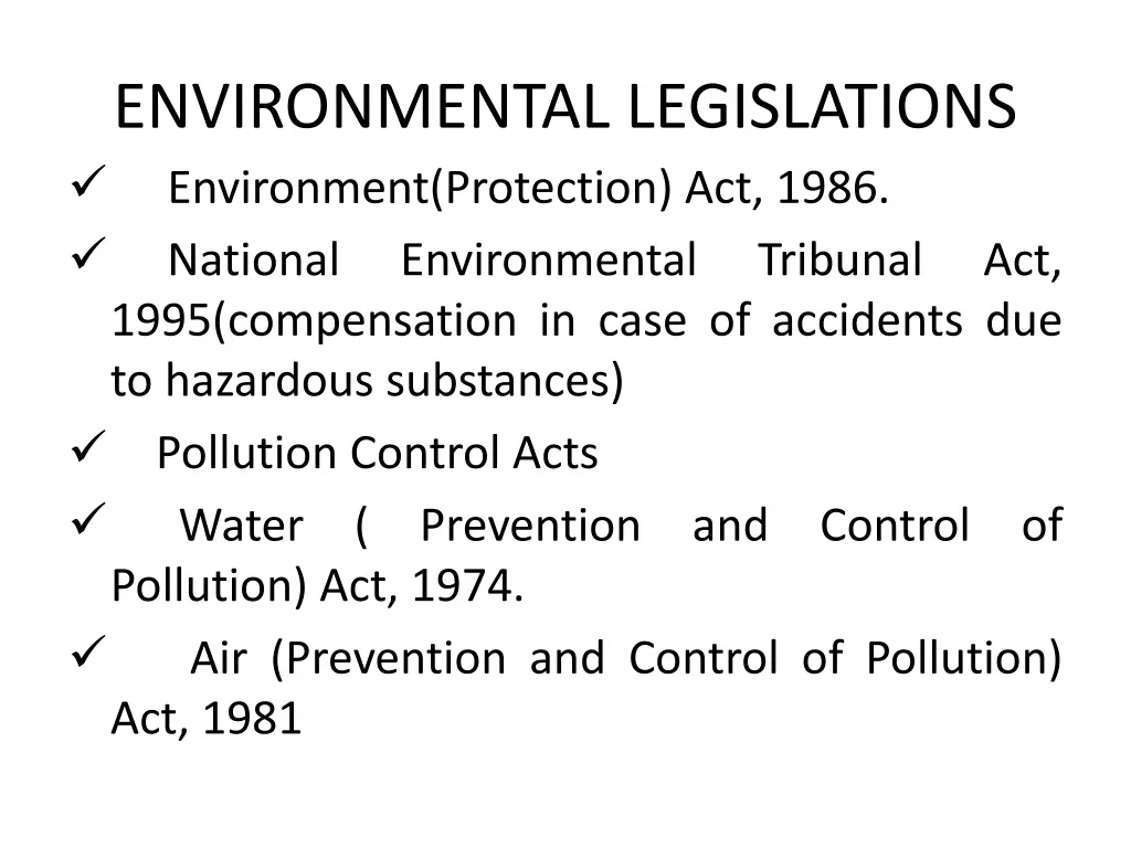 environmental legislations environment protection