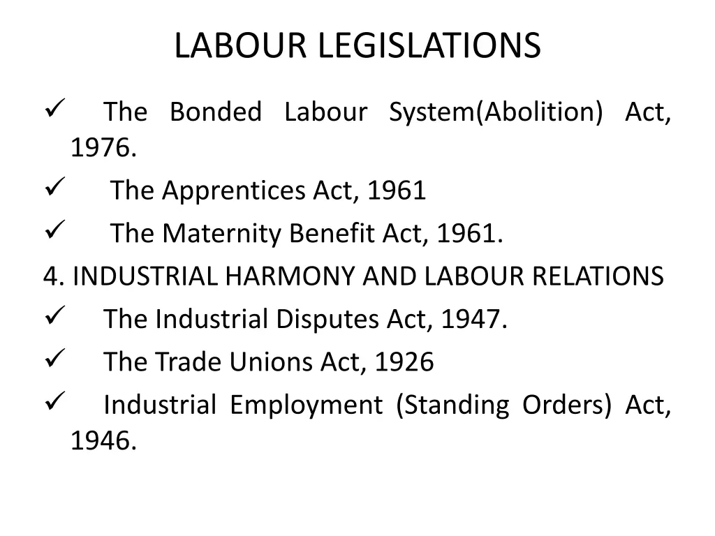 labour legislations 2