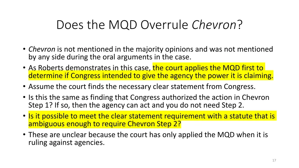 does the mqd overrule chevron