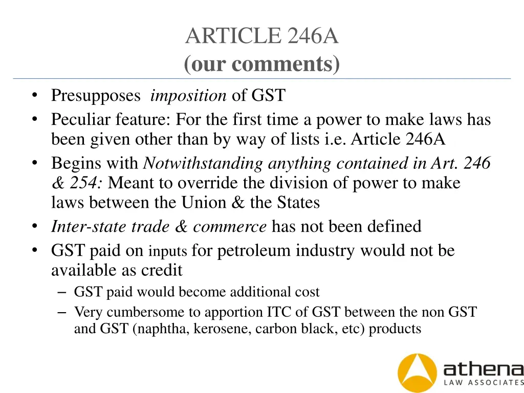 article 246a our comments