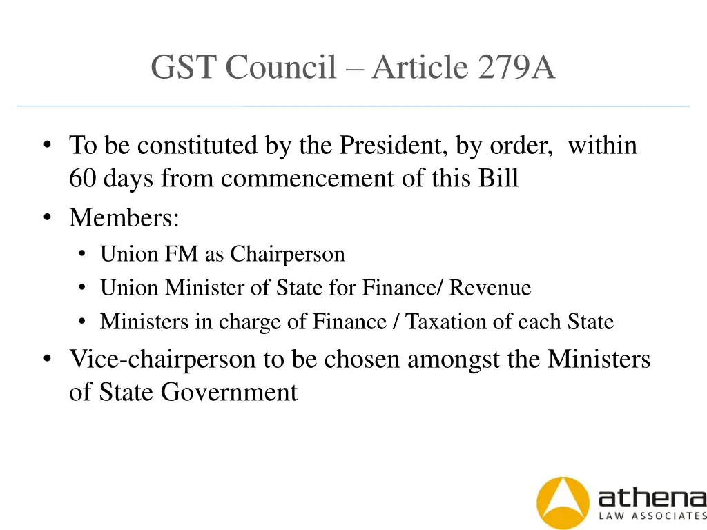 gst council article 279a