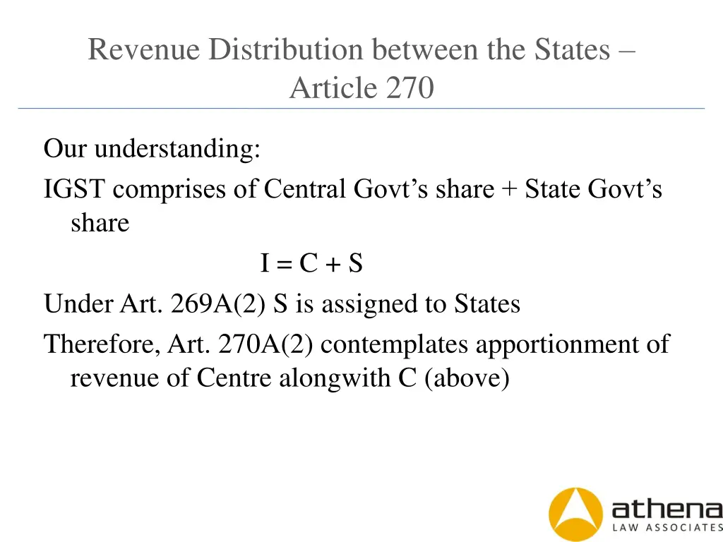 revenue distribution between the states article 1