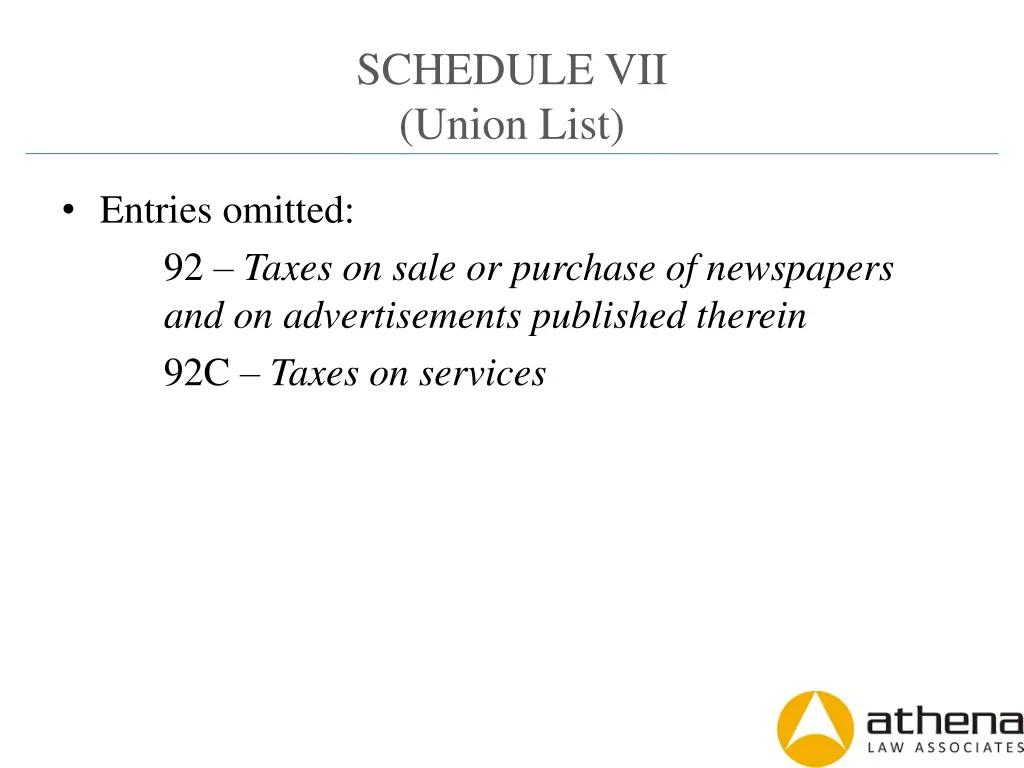 schedule vii union list 2