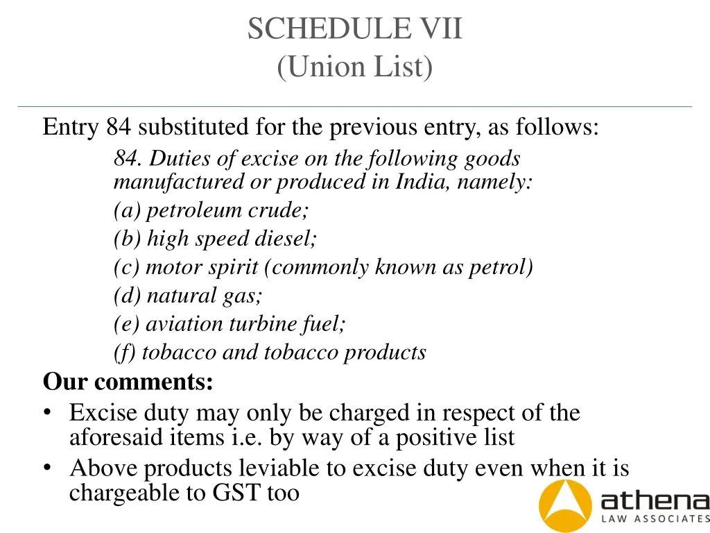 schedule vii union list