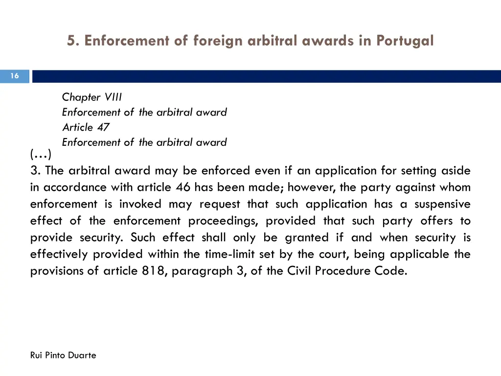 5 enforcement of foreign arbitral awards 1