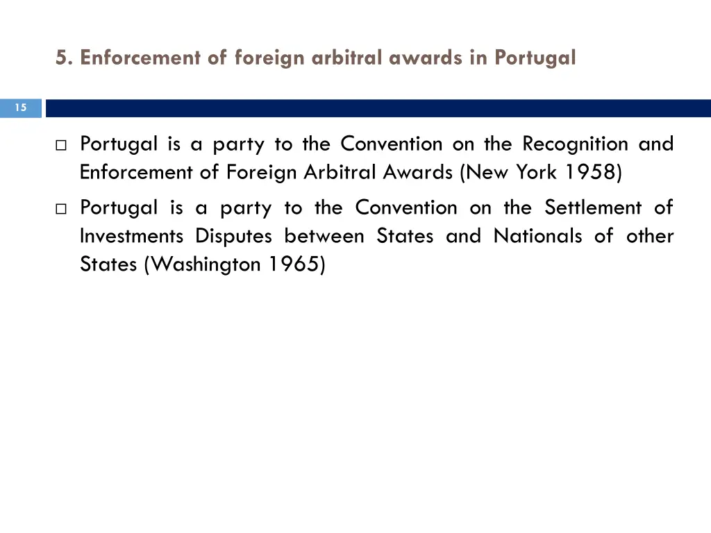 5 enforcement of foreign arbitral awards