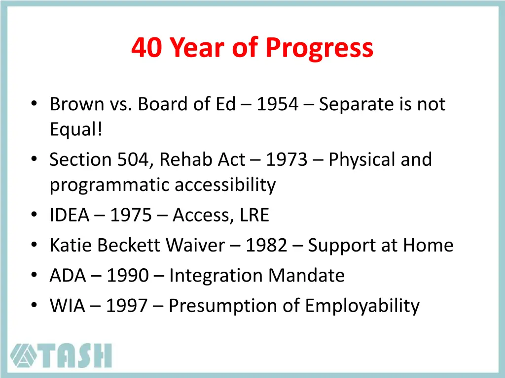 40 year of progress