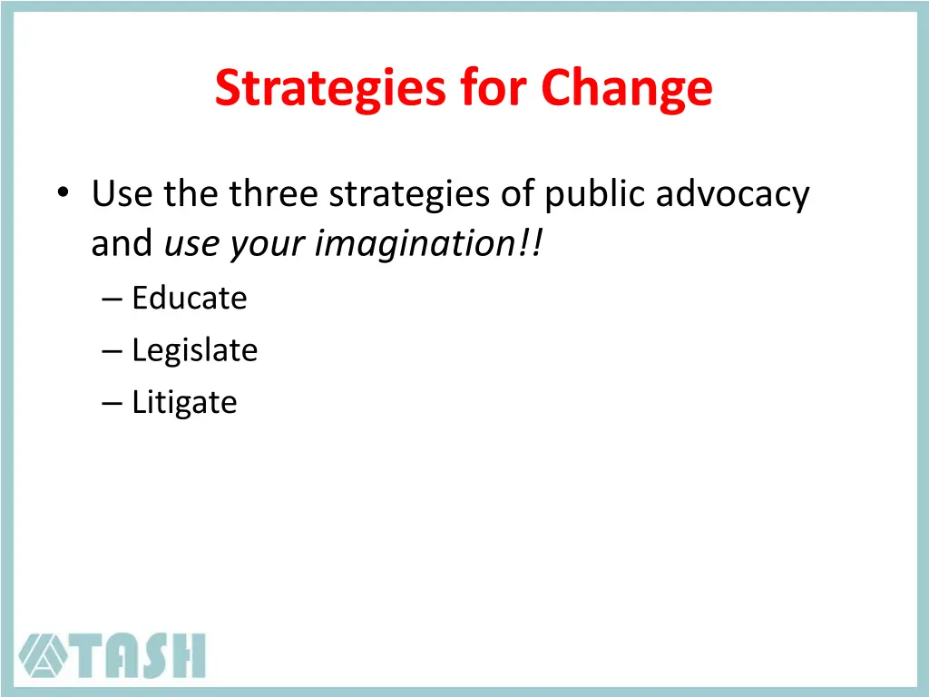 strategies for change