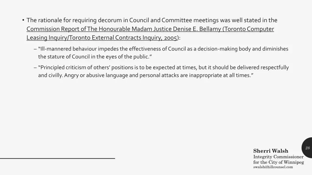 the rationale for requiring decorum in council