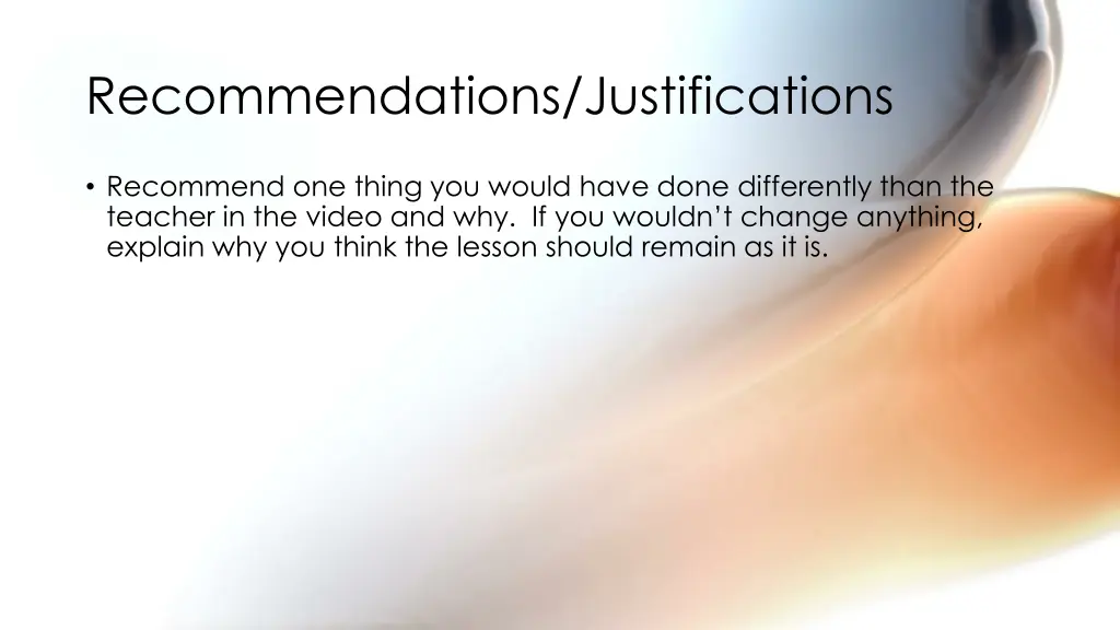 recommendations justifications