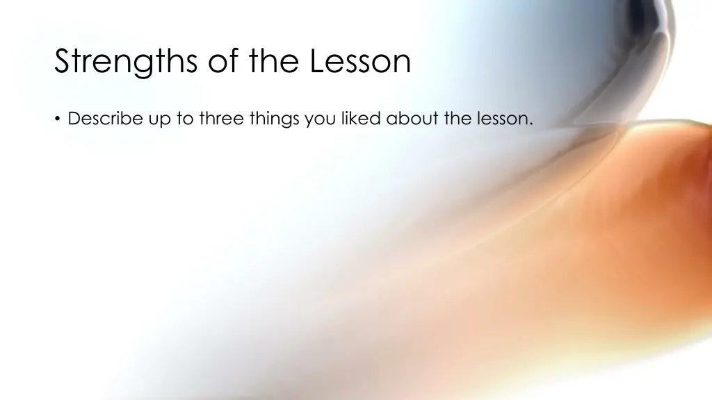 strengths of the lesson