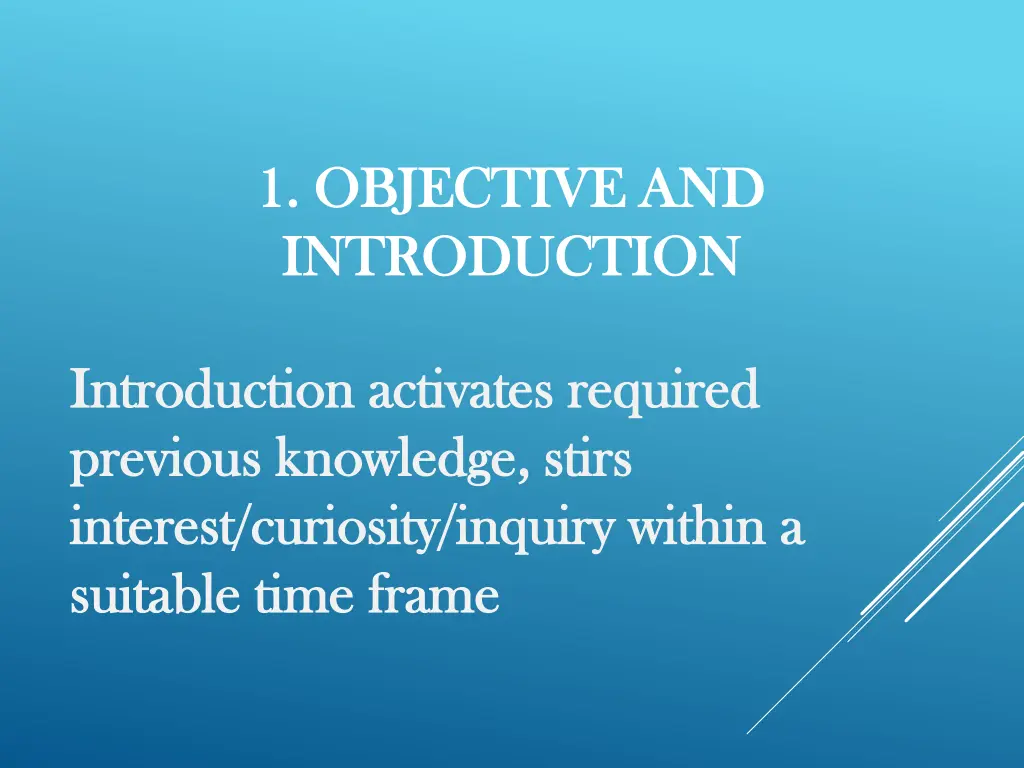 1 objective and 1 objective and introduction