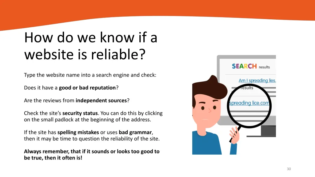 how do we know if a website is reliable