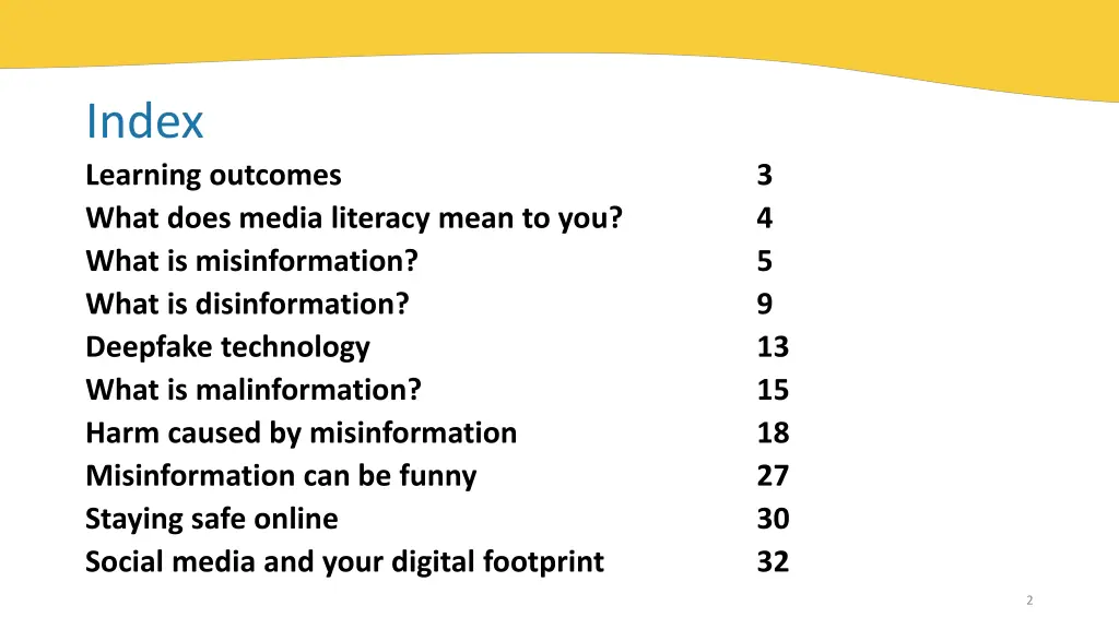 index learning outcomes what does media literacy