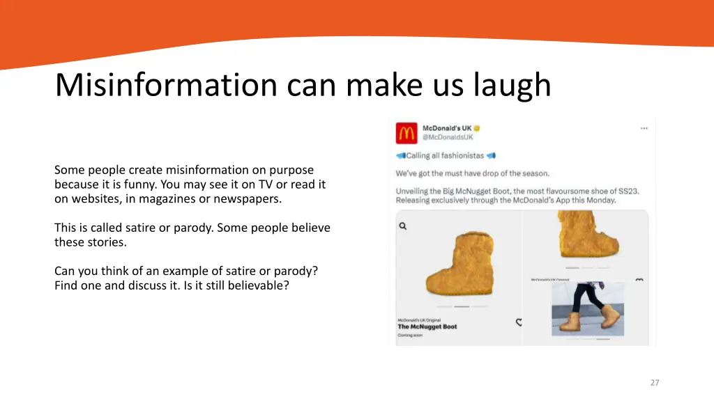 misinformation can make us laugh