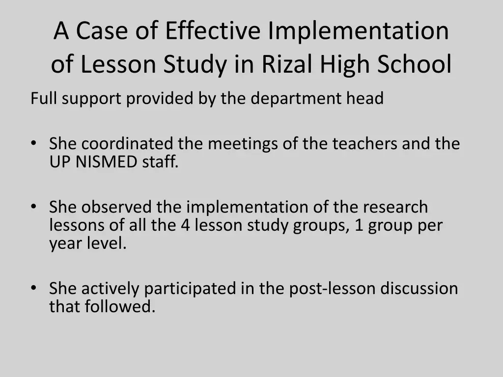 a case of effective implementation of lesson