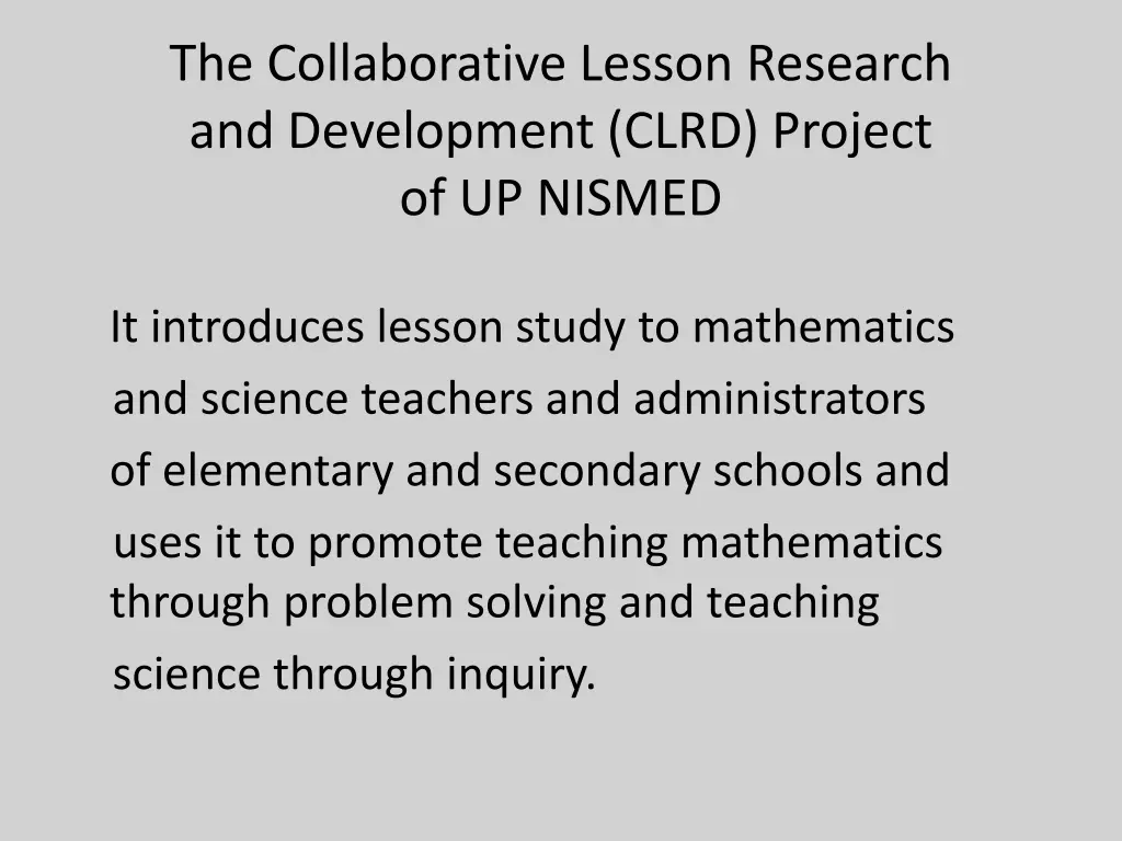 the collaborative lesson research and development