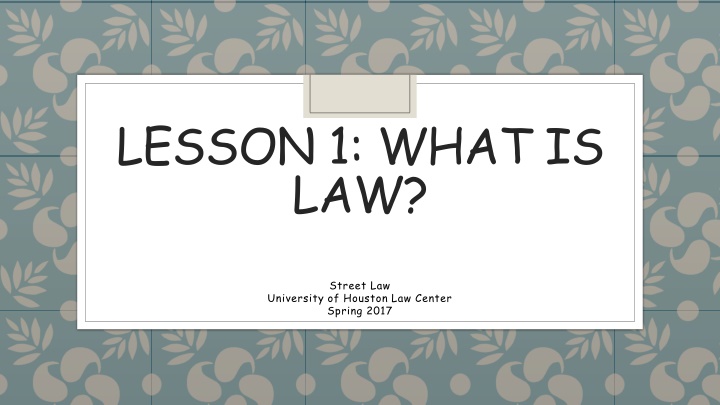 lesson 1 what is law