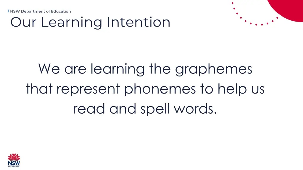 nsw department of education our learning intention 1