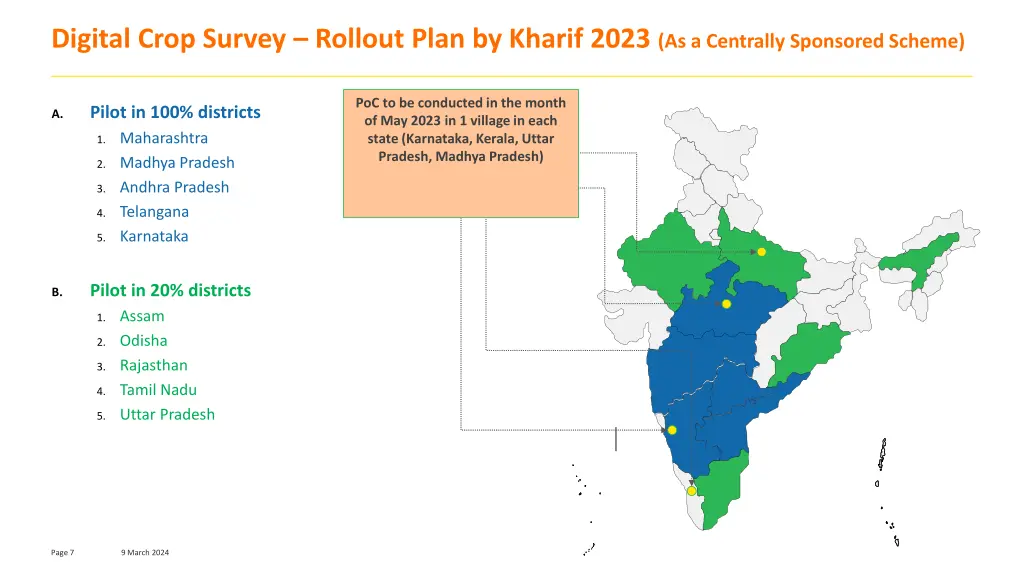 digital crop survey rollout plan by kharif 2023