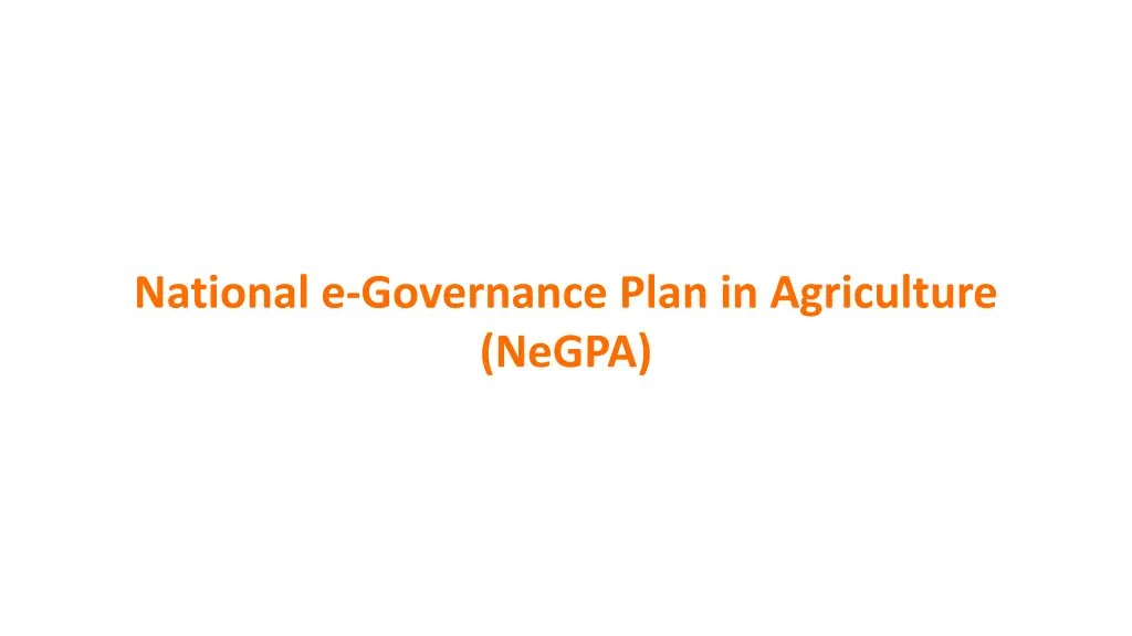 national e governance plan in agriculture negpa