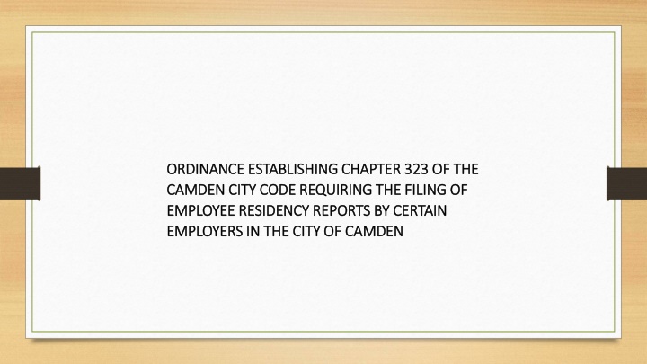 ordinance establishing chapter