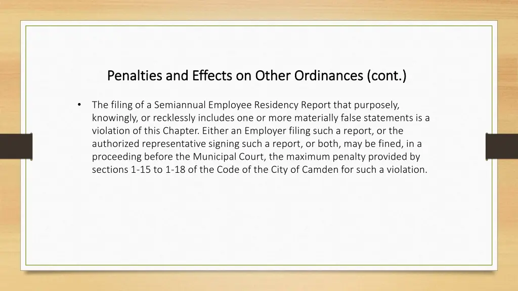 penalties and effects on other ordinances cont