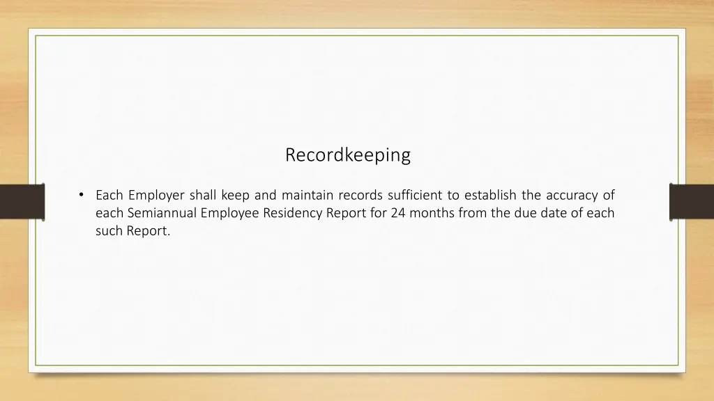 recordkeeping