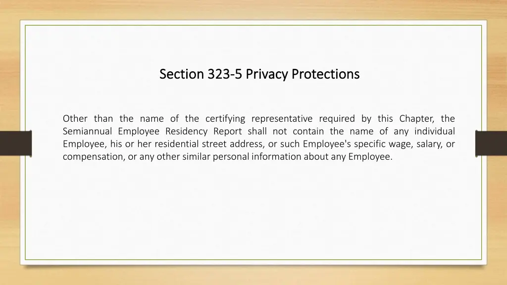 section 323 section 323 5 privacy protections