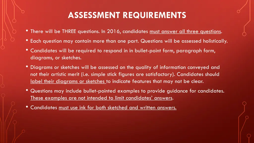 assessment requirements