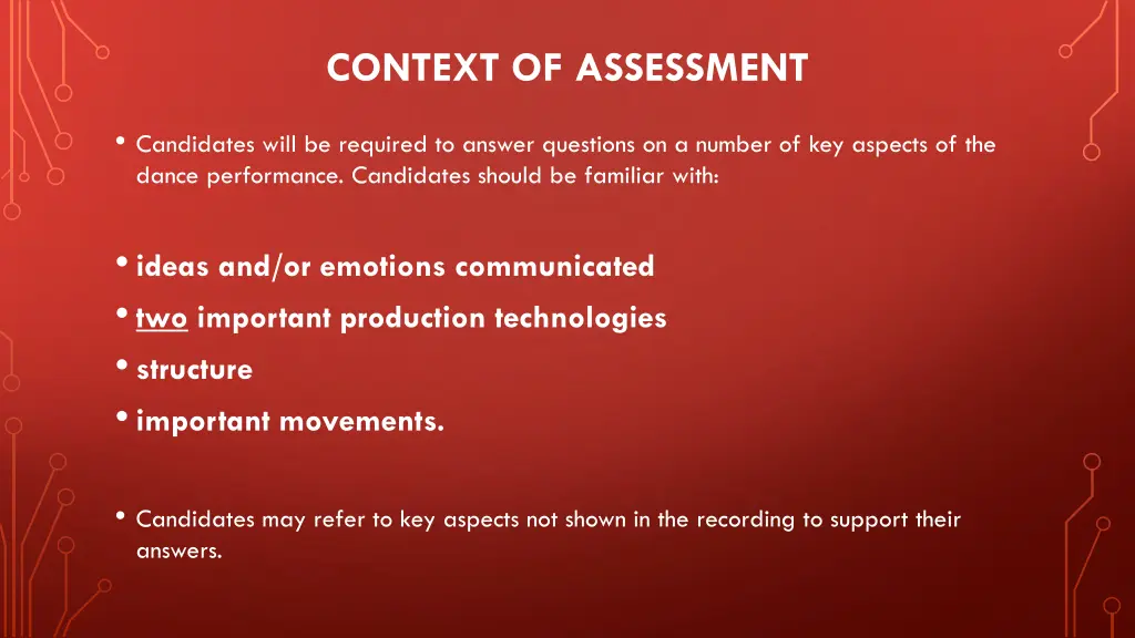 context of assessment