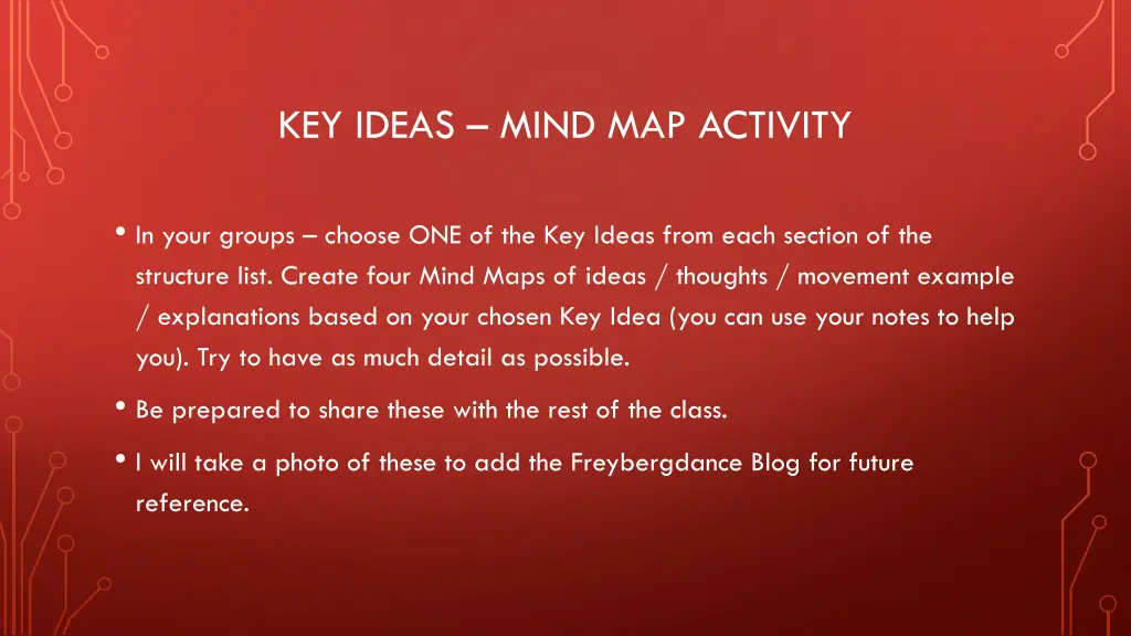 key ideas mind map activity