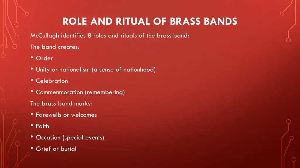 role and ritual of brass bands