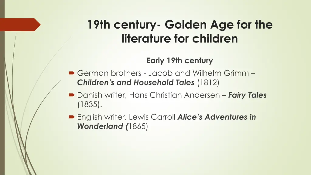 19th century golden age for the literature