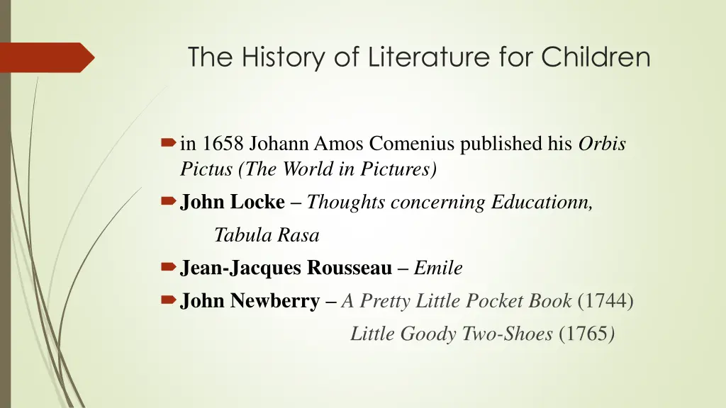 the history of literature for children