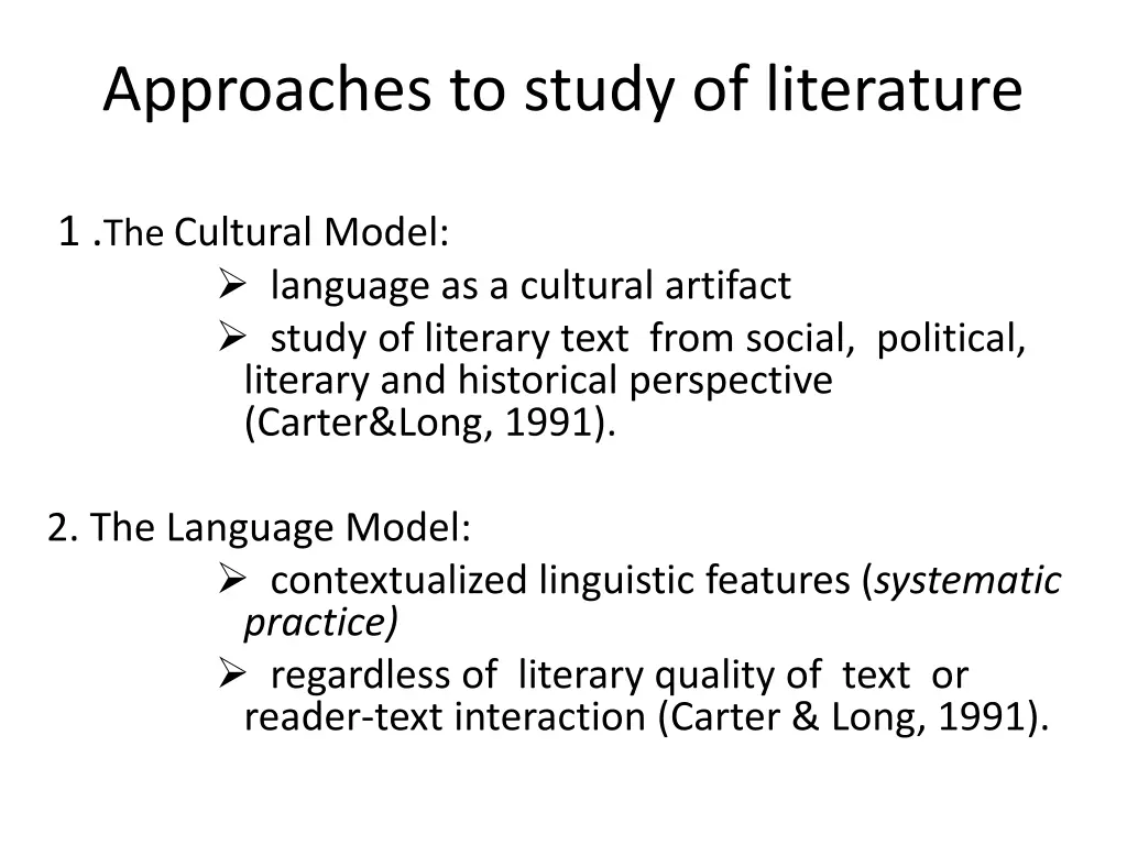 approaches to study of literature