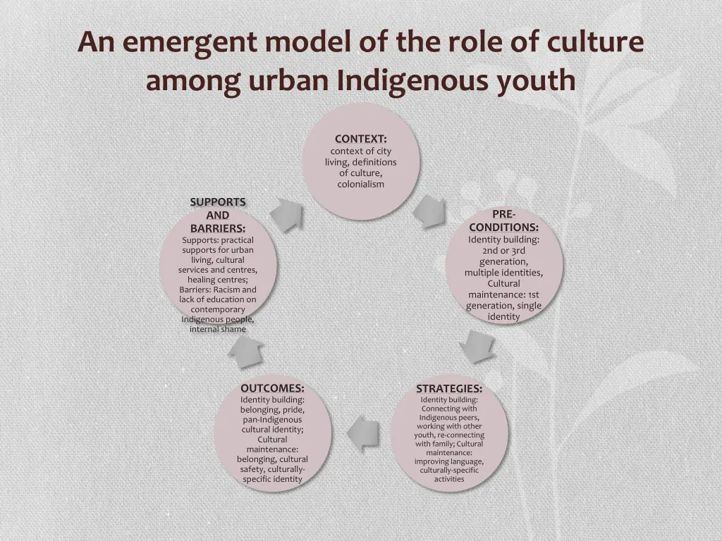 an emergent model of the role of culture among 1