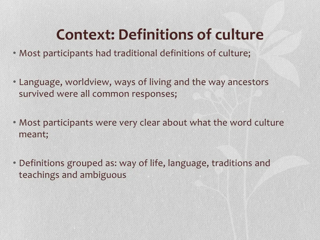 context definitions of culture most participants