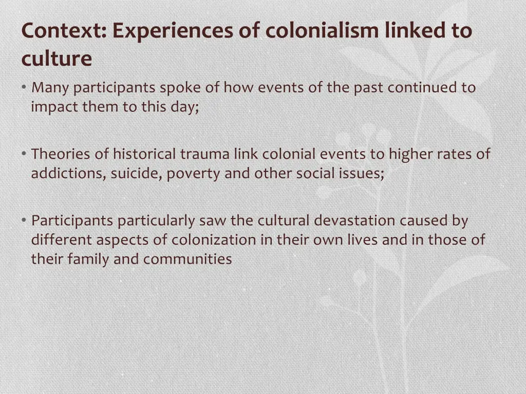 context experiences of colonialism linked