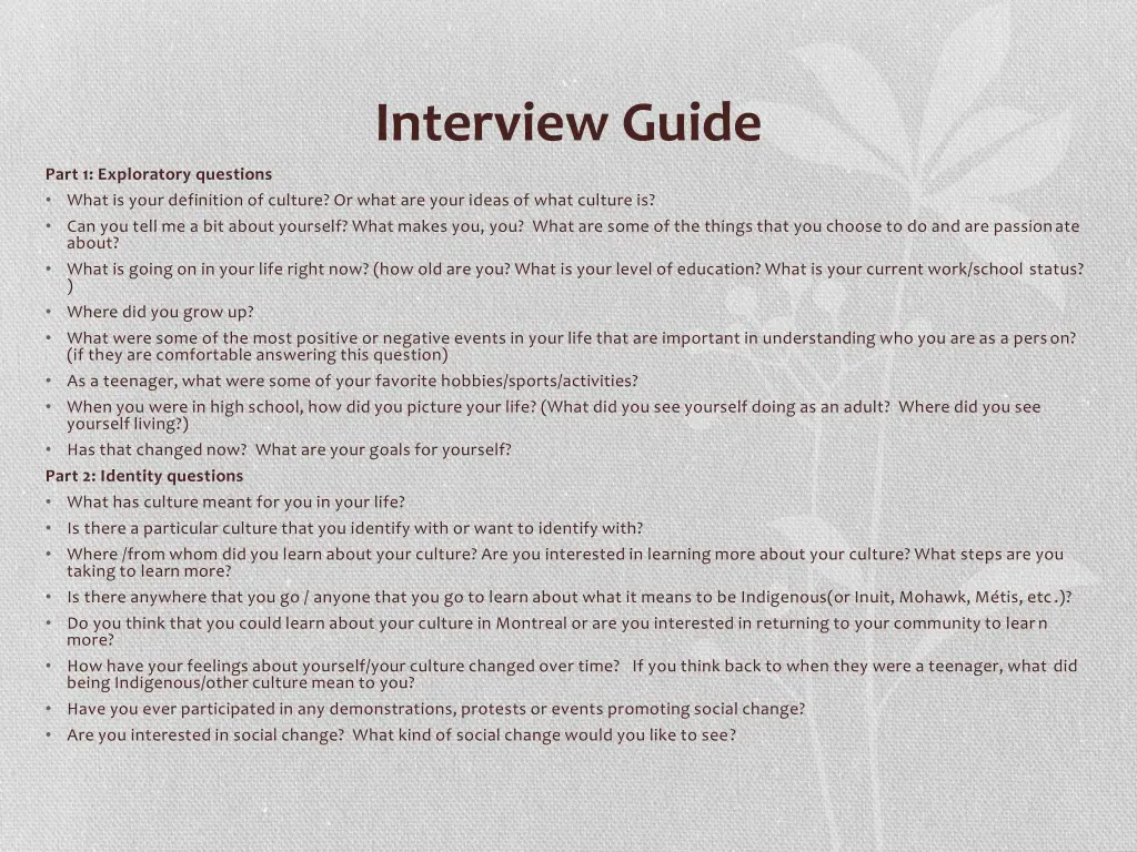 interview guide