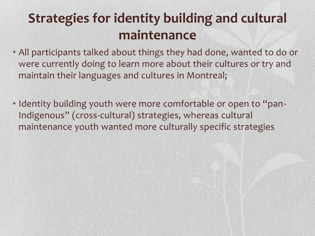 strategies for identity building and cultural