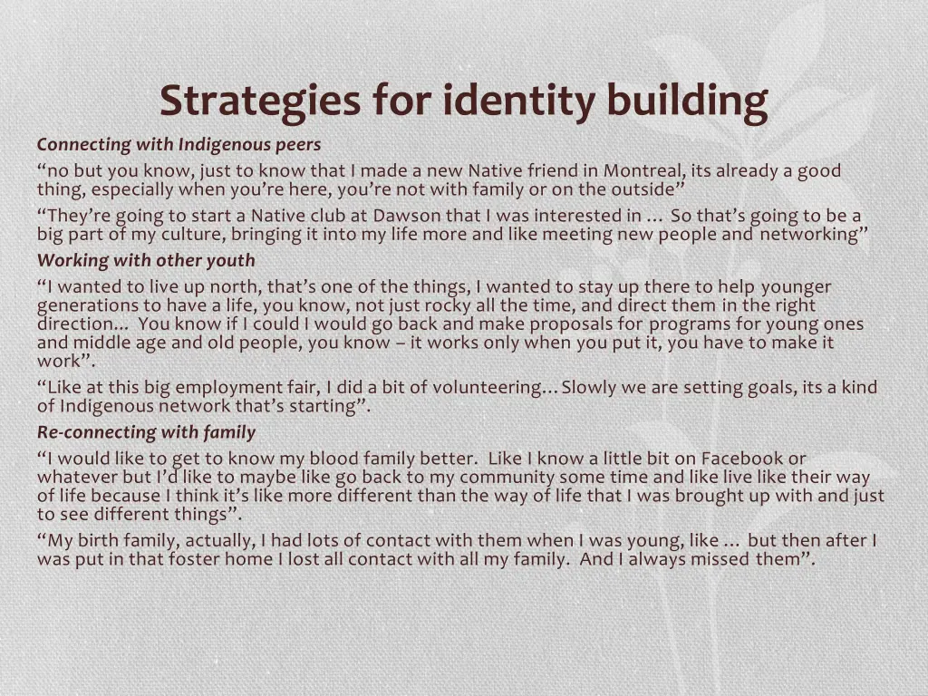 strategies for identity building connecting with