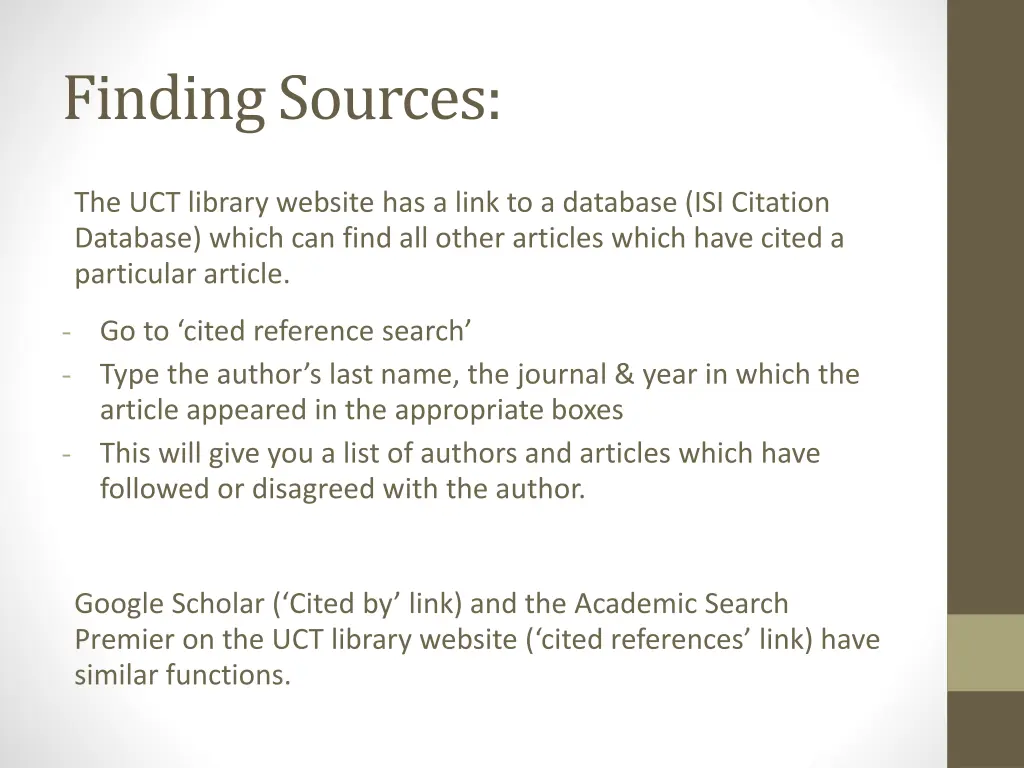 finding sources