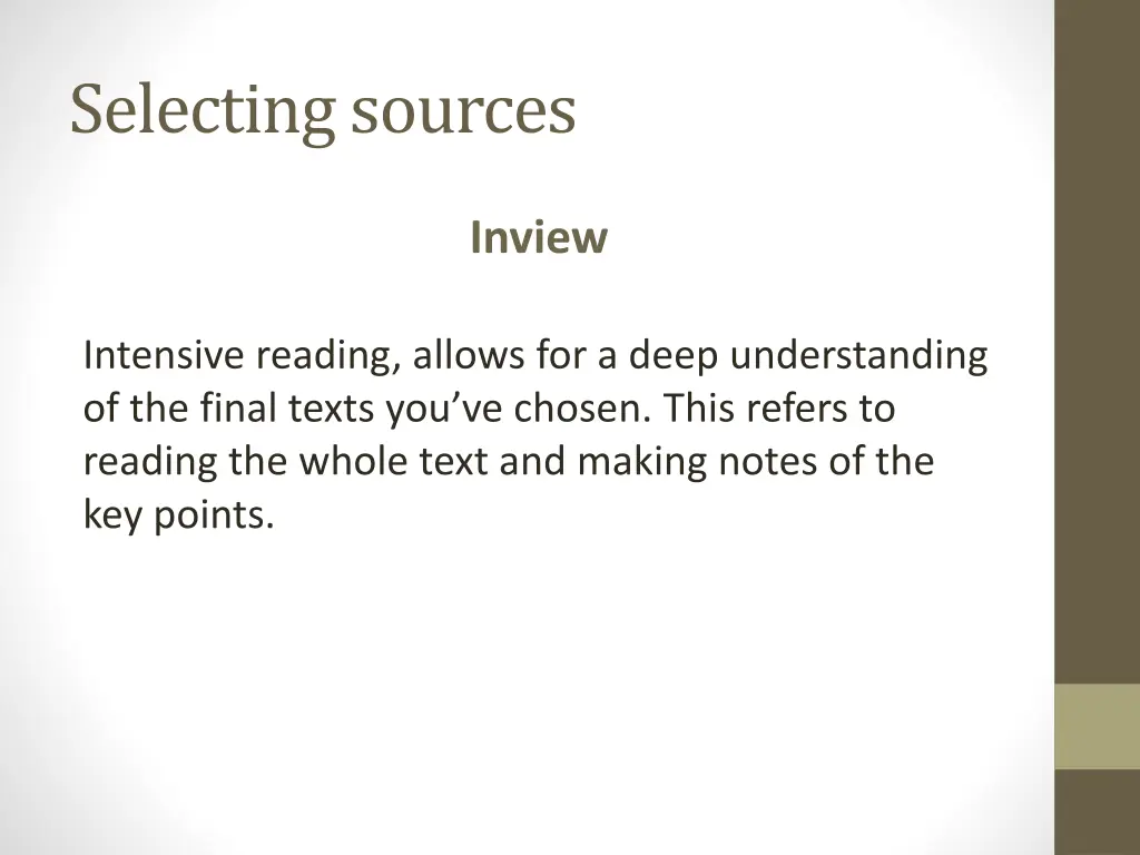 selecting sources 2