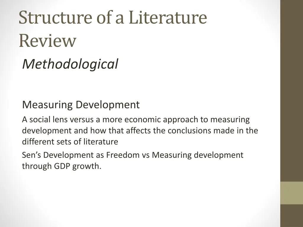 structure of a literature review methodological