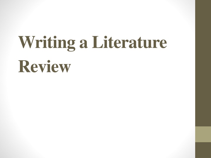 writing a literature review