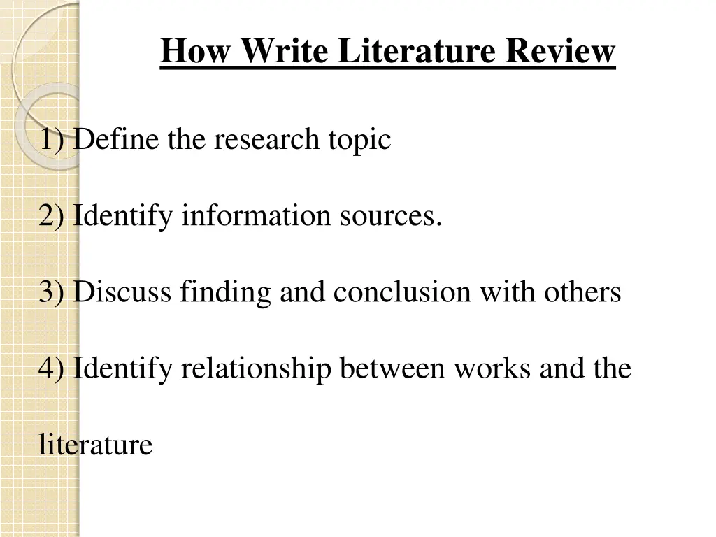 how write literature review