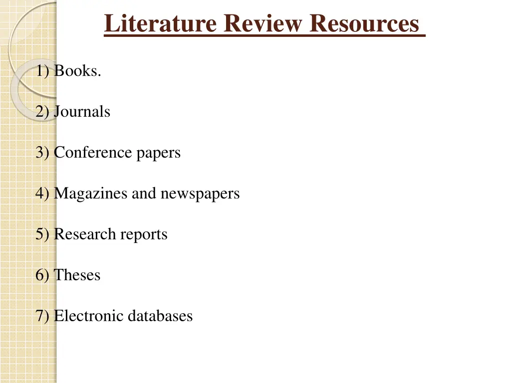 literature review resources