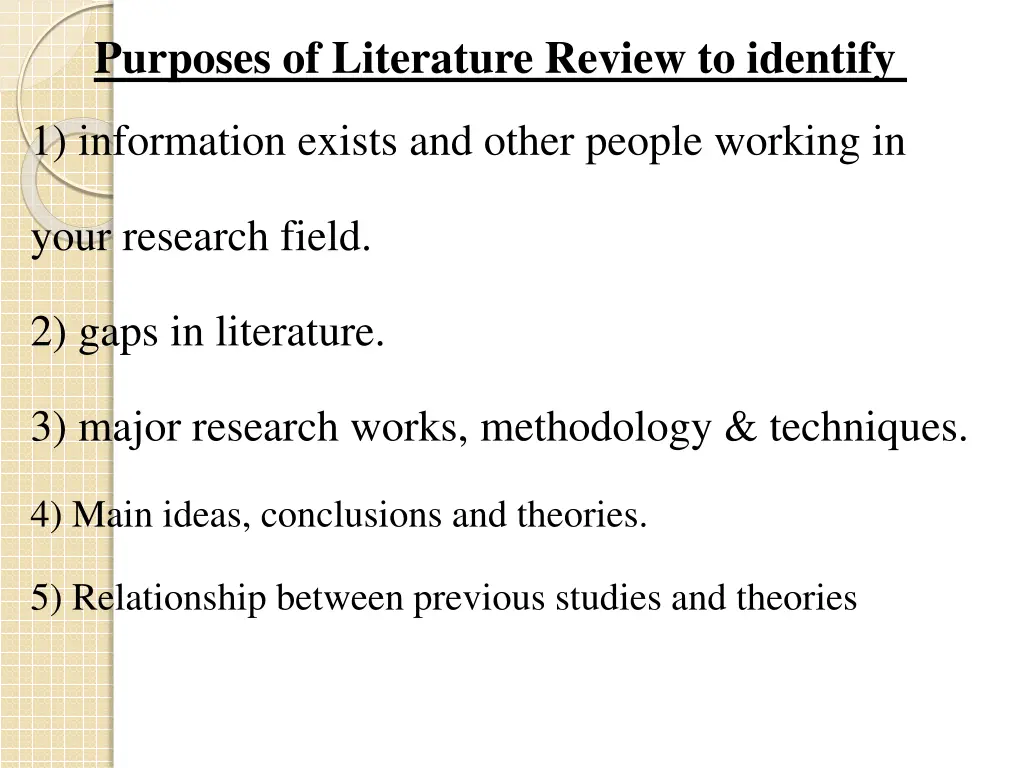 purposes of literature review to identify