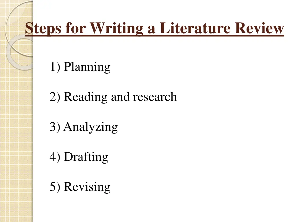 steps for writing a literature review